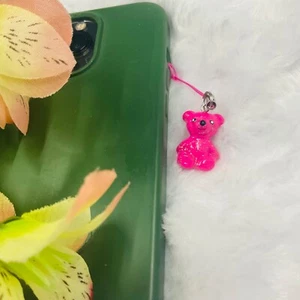Bear Phone Charm Dangle Lanyard Hanging Pendant Chain Handmade - Zdjęcie 1 z 4