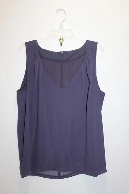 GAP WOMENS TANK TOP CREPE-GEORGETTE V-NECK PURPLE SIZE 12 US - Image 1 of 4