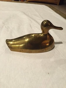 Vintage koreanische massive Messing Ente Briefbeschwerer 6" - Bild 1 von 6
