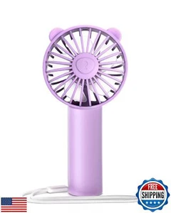 Mini Portable Fan With 3 Speeds, 2000mAh Battery USB-C Rechargeable, Quiet Op - Picture 1 of 5