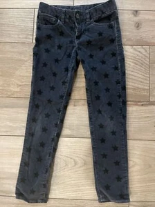 GAP Kids Girls Starry Skinny Corduroy Pants 6 Reg Black Star - Picture 1 of 11