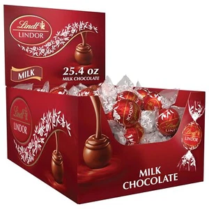 Lindt Lindor Milk Chocolate Truffles 60 Count Smooth Melting Chocolate Candy - Picture 1 of 8