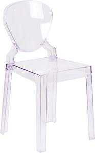 Theo Ghost Chair with Tear Back in Transparent Crystal - Picture 1 of 5