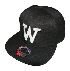 Buchstabe Initiale W Snapback Cap schwarz weiß Buchstaben baseballcap - Bild 1 von 3
