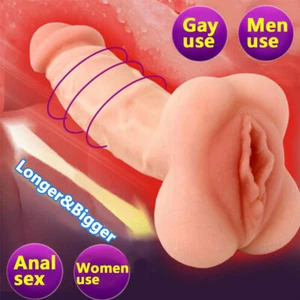 Penis SLEEVE Male Realistic Vagina Pocket Pussy Masturbator Sex Toys Men Adult - Picture 1 of 21