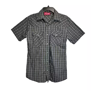Camisa Sun Diego Board Shop Pequeña Gris Cuadros Perla Snap Skate Surf Estilo - Imagen 1 de 12