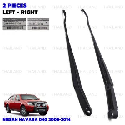 For Nissan Navara D40 2006 - '14 Pair Arm Metal Windshield Wiper Assembly RHD - Image 1 of 4