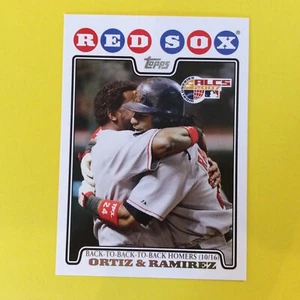 2008 Topps #99 David Ortiz & Manny Ramirez Postseason Highlights Red Sox - Foto 1 di 2