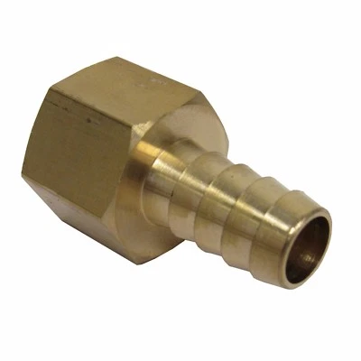 NEW (2) PK. BRASS 1/2 IN. FNPT X HOSE BARB STRAIGHT FITTING FOR 1/2 IN. ID HOSE  - Image 1 of 4