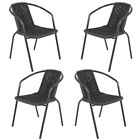 Patio Bistro Set Stacking Chairs Garden Coffee Table for Balcony Cafe Use Rattan