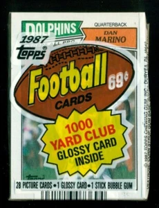 1987 Topps FB paquete de violonchelo sin abrir (28 tarjetas) Dan Marino en la parte superior - como nuevo - Imagen 1 de 2