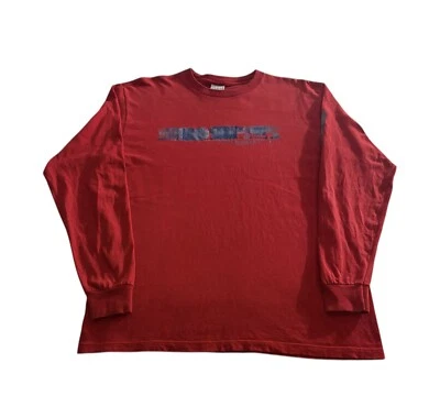 Vintage 90s Guess USA Red Long Sleeve Graphic T Shirt Size M 22x30 - Image 1 of 4