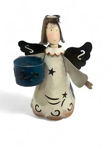 Metall Wackelkopf Teallite Kerzenhalter Engel Weihnachtsdeko - Bild 1 von 6