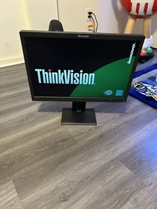 LENOVO L2250pwD THINKVISION WIDESCREEN LCD MONITOR 22" BLACK WITH CABLE - Picture 1 of 9