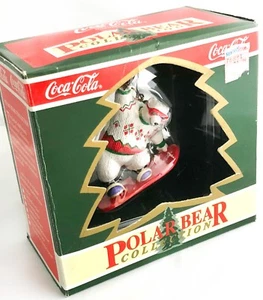 AUTÉNTICO COOL COCA COLA OSO POLAR SNOWBOARD ADORNO ÁRBOL DE NAVIDAD - Imagen 1 de 9