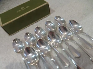 Vintage French silver-plated 10 demi tasse mini spoons Christofle Cluny 10,1cm - Picture 1 of 8