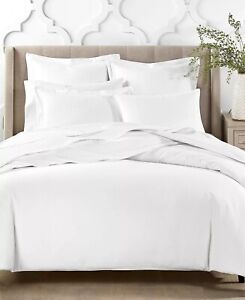 New $300 Charter Club Sleep Luxe  Flannel Duvet Cover Full/Queen White Portugal 