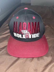 Vintage Alabama Crimson Tide Hat Mens Cap Black Snapback Embroidered NCAA Sports - Picture 1 of 3