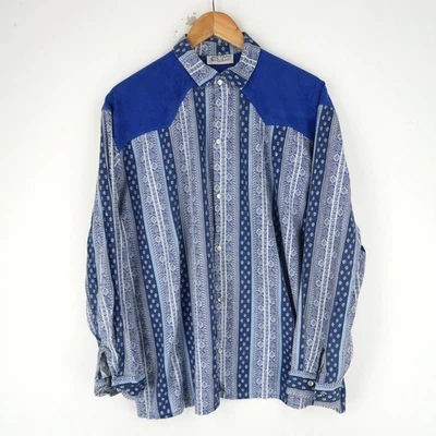 Vintage Pearl snap Western Shirt Mens Cowboy SZ L (T9813) - Image 1 of 4