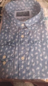 JOSEPH TURNER SHIRT BRAND NEW XL BLUE PAISLEY - Picture 1 of 5
