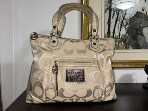 Bolso de hombro Coach Poppy edición limitada metálico glamuroso 16289 - Imagen 1 de 10