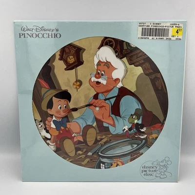 Walt Disney's Pinocchio Picture Disc Vinyl LP 1981 Disneyland 3102 Sealed - Image 1 of 4