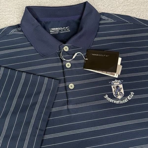 Camisa Polo de Golf Nike Para Hombres XXL Azul Marino Rayas Dri Fit Seca UV Club Internacional Nueva con Etiquetas - Imagen 1 de 14