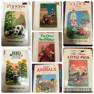 Preschool Puppet Books, Hardcover, Pictures by T. Izawa, 1970s, Vintage - Picture 1 of 31