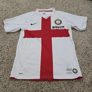 Inter Milan 2007/08 2008 Nike Pirelli centenary away red cross shirt jersey S - Picture 1 of 4
