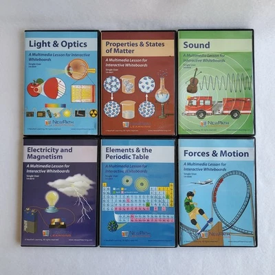 6 CIENCIA NewPath Aprendizaje PIZARRA INTERACTIVA PC-CD ROM Lecciones Mac Windows Foto 1 de 4