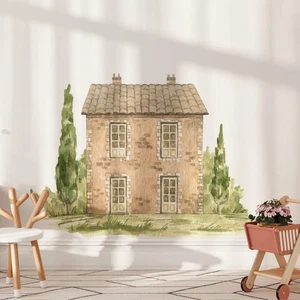 Calcomanía de pared para casa de campo casa de campo acuarela granja arte de pared pelar y pegar decoración - Imagen 1 de 5