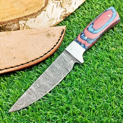 Cuchillo de caza de acero Damasco hecho a mano premium - Cuchillo pelador para exteriores, Z-6027 Foto 1 de 4