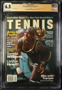 SERENA WILLIAMS SIGNED FEBRUARY 2003 TENNIS #V39 MAGAZINE AUTOGRAPH CGC/JSA - Picture 1 of 2