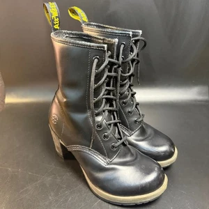 Dr. Martens Darcy Schnürstiefel mit Absatz schwarz Leder Damen US 7 UK 5 - Bild 1 von 7
