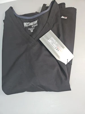 Grey's Anatomy by Barco Women's v neck 2 pockets top black size 2XL - Image 1 of 4