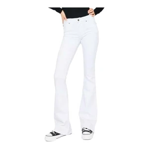 New Kancan Women's White Alaska Mid Rise Flare Jeans Size 3/25 - Picture 1 of 19