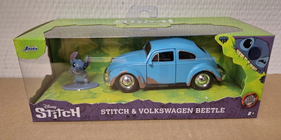 Punto Maggiolino Volkswagen + Statuetta JADA Toys 1/32 ""33251" Nuovo Confezi... - Immagine 1 di 1