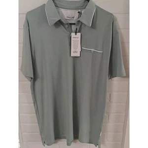 Kenneth Cole Knit Polo Shirt Men's Size Large Slim Fit Lightweight Sage Green - Picture 1 of 10