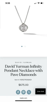 COLLAR DE DIAMANTES INFINITOS DAVID YURMAN - NUEVO Y NUNCA USADO - AUTÉNTICO - ¡¡DULCE!!! Foto 1 de 3