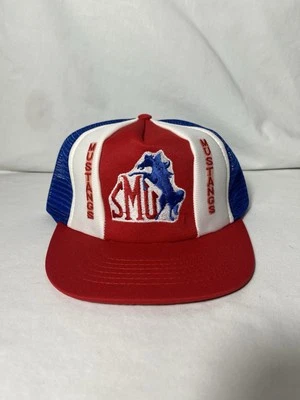 Vtg SMU Mustangs snapback hat rare dead stock - Image 1 of 4