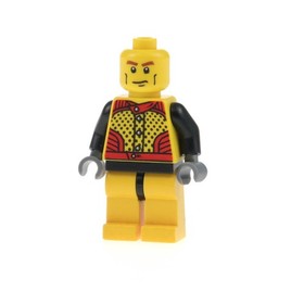 1X Lego Minifigure Racers Motor Mike Printed Skull Yellow Red 9093 RAC048