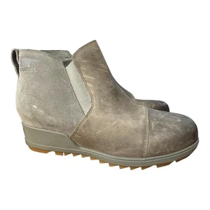Sorel Evie Chelsea Bootie wasserdicht grau Leder Damengröße 9,5 - Bild 1 von 6