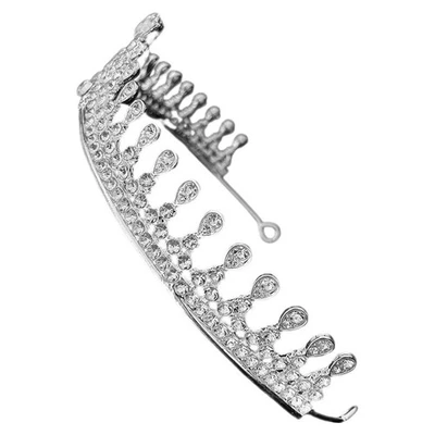 Rhinestone Tiara per donne RETRO Crown Crown Rhinestone Tiara nuziale per festa - Immagine 1 di 4
