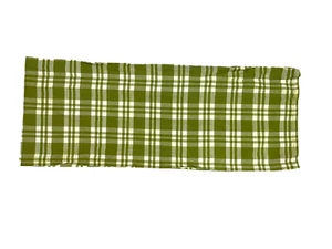 ihf Home Green White Plaid Valance Short Curtain Kitchen Bathroom Print Check - Picture 1 of 4