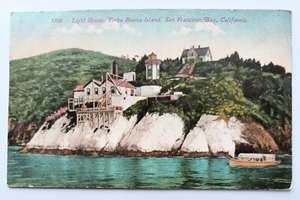 San Francisco, CA Yerba Buena Island Lighthouse Vintage 1913 Postcard K5 - Picture 1 of 2
