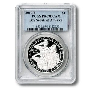 USA Boy Scouts of America $1 2010 Silver Dollar PCGS PR69DCAM - Picture 1 of 2