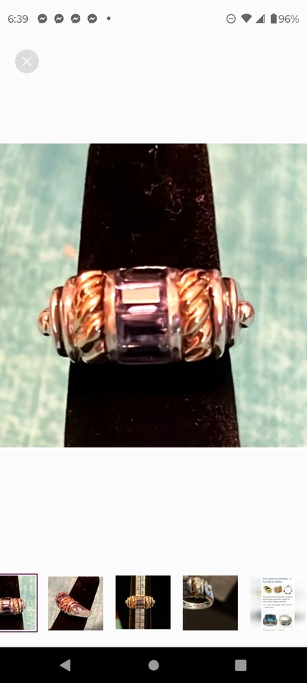 Anillo Raro y Retirado/Samuel B Amatista Oro 18k Y Plata Esterlina  Foto 1 de 2
