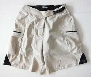 Terry Precision Apparel Beige Black Lined Padded Pocket Cargo Bike Shorts Medium - Picture 1 of 8