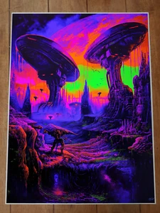 Trippy Neon Poster 18 x 24 Zoll Psychedelische Kunst - Bild 1 von 1