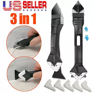 3-in-1 Scraper Caulking Grouting Sealant Finishing Silicone Clean Remover Tool - Picture 1 of 12